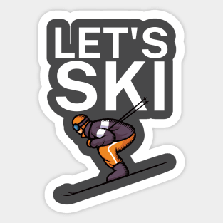 Lets ski Sticker